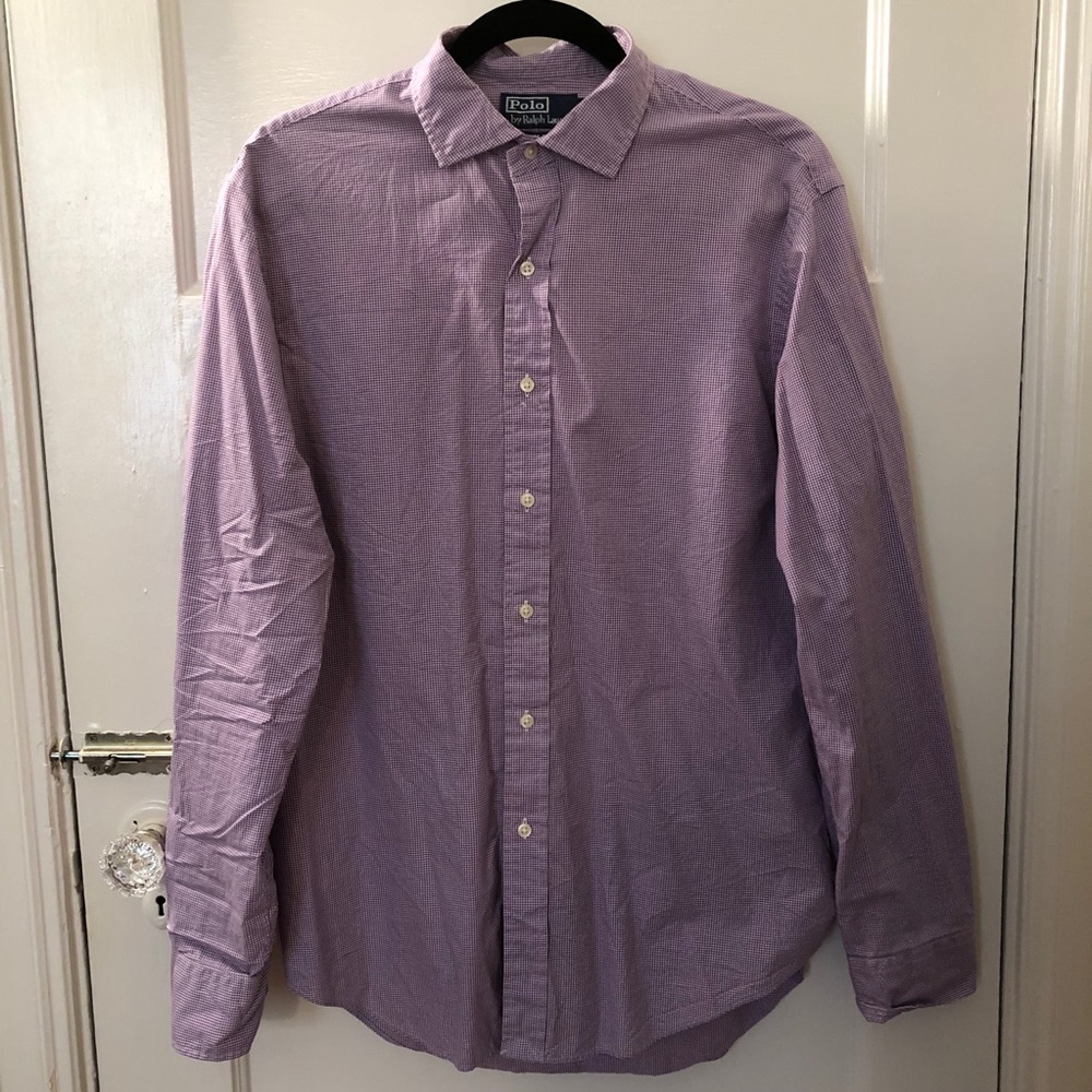 Ralph Lauren Purple Checkered Dress Shirt